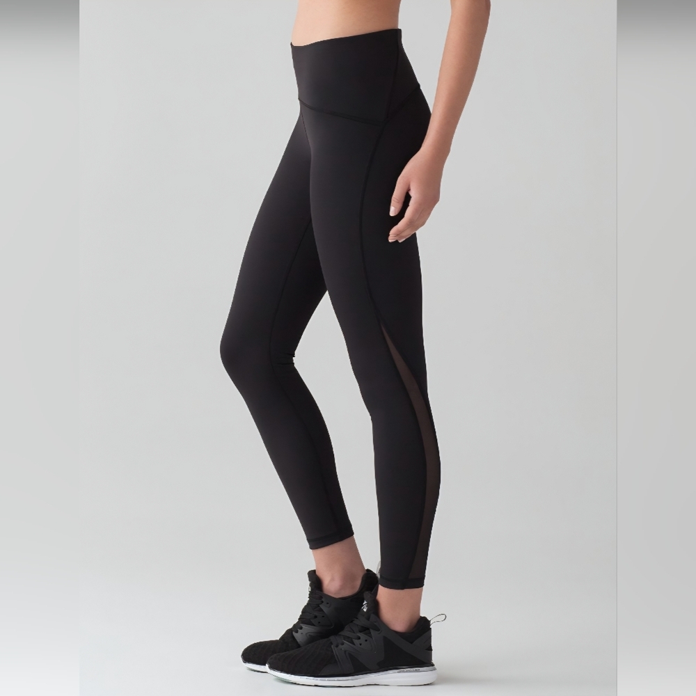 LULULEMON Train Times 7/8 Pant Leggings  *25" Black Womens Size‎ 4